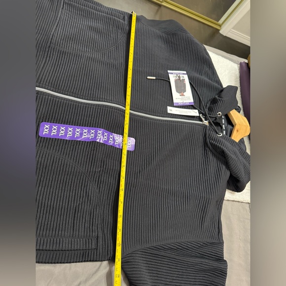 DKNY Women’s Black Textured Full Zip Hoodie Sweatshirt XXL - Picture 8 of 9